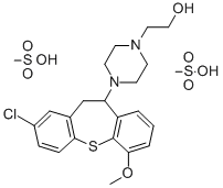 1-Piperazineethanol, 4-(2-chloro-10,11-dihydro-6-methoxydibenzo(b,f)th iepin-10-yl)-, dimethanesulfonate (salt) Structure