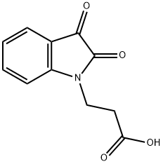3-(2,3-ジオキソ-2,3-ジヒドロ-1H-インドール-1-イル)プロパン酸 化学構造式