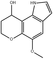 1,7,8,9-Tetrahydro-5-methoxypyrano(2,3-g)indol-9-ol Structure