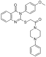 1-(((3,4-Dihydro-3-(4-methoxyphenyl)-4-oxo-2-quinazolinyl)thio)acetyl) -4-phenylpiperazine 结构式