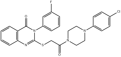 2-[2-[4-(4-chlorophenyl)piperazin-1-yl]-2-oxo-ethyl]sulfanyl-3-(3-fluo rophenyl)quinazolin-4-one Structure