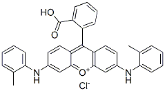 9-(2-carboxyphenyl)-3,6-bis[(o-tolyl)amino]xanthylium chloride Struktur