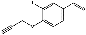 3-ヨード-4-(プロプ-2-イン-1-イルオキシ)ベンズアルデヒド 化学構造式