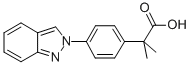 2-[4-(2H-インダゾール-2-イル)フェニル]-2-メチルプロパン酸 化学構造式