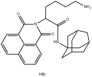 1H-Benz(de)isoquinoline-2(3H)-acetamide, alpha-(4-aminobutyl)-1,3-diox o-N-tricyclo(3.3.1.1(3,7))dec-1-yl-, monohydrobromide Struktur