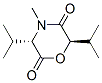 2,5-Morpholinedione,4-methyl-3,6-bis(1-methylethyl)-,(3S,6R)-(9CI) Structure
