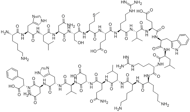 副甲状腺ホルモン (ヒト, 13-34) 化学構造式