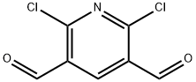 2,6-ジクロロピリジン-3,5-ジカルボアルデヒド 化学構造式