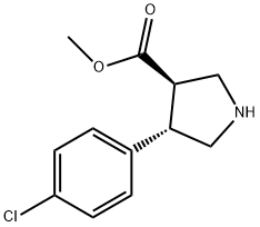 (3R,4S)-4-(4-氯苯基)吡咯烷-3-羧酸甲酯,813425-70-6,结构式