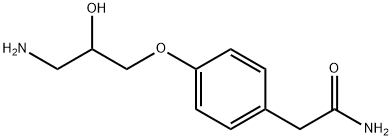 4-(3-アミノ-2-ヒドロキシプロポキシ)フェニルアセトアミド 化学構造式