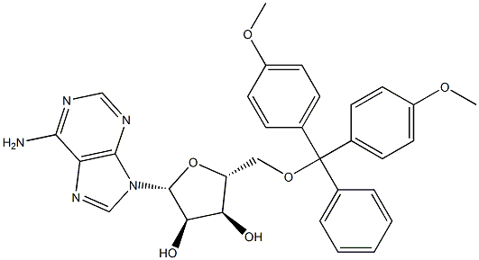 5'-O-[双(4-甲氧苯基)苯基甲基]-腺苷,81352-25-2,结构式