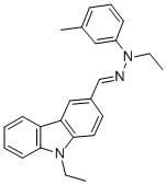 9-エチルカルバゾール-3-カルボキシアルデヒドN-エチル-N-(m-トリル)ヒドラゾン 化学構造式