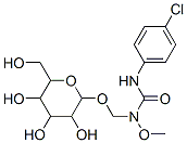 1-(4-クロロフェニル)-3-[(β-D-グルコピラノシルオキシ)メチル]-3-メトキシ尿素 化学構造式