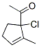 Ethanone,  1-(1-chloro-2-methyl-2-cyclopenten-1-yl)- Structure