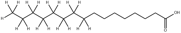 ヘキサデカン酸-9,9,10,10,11,11,12,12,13,13,14,14,15,15,16,16,16-D17 化学構造式