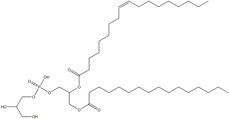 1-HEXADECANOYL-2-[CIS-9-OCTADECANOYL]-SN-GLYCERO-3-[PHOSPHO-RAC-(1-GLYCEROL)] AMMONIUM SALT Structure