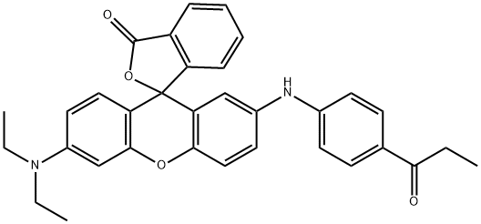 6'-(diethylamino)-2'-(4-propionylphenylamino)spiro[isobenzofuran-1(3H)-9'[9H]xanthene]-3-one 结构式