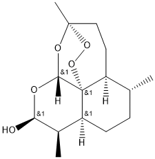Dihydroartemisinin 化学構造式