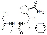 (2S)-1-[(2S)-2-[[(2S)-2-[(2-chloroacetyl)amino]propanoyl]amino]-3-phen yl-propanoyl]pyrrolidine-2-carboxamide Struktur