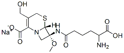 5-Thia-1-azabicyclo(4.2.0)oct-2-ene-2-carboxylic acid,7-((5-amino-5-ca rboxy-1-oxopentyl)amino)-3-(hydroxymethyl)-7-methoxy-, monosodium salt , (6R-(6alpha,7beta(R*)))- Struktur