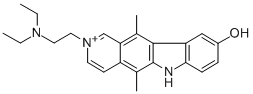 2-[2-(ジエチルアミノ)エチル]-5,11-ジメチル-6H-ピリド[4,3-b]カルバゾール-2-イウム-9-オール 化学構造式