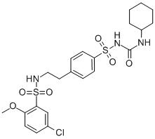 1-((p-(2-(3-Chloro-6-methoxybenzenesulfonamido)ethyl)phenyl)sulfonyl)- 3-cyclohexylurea Structure
