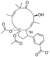 [(1R,2R,3R,4Z,9R,10Z,12S,13S,14R)-1,2-diacetyloxy-9-hydroxy-3,6,6,10,1 4-pentamethyl-7-oxo-13-bicyclo[10.3.0]pentadeca-4,10-dienyl] benzoate Structure