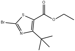 2-溴-4-(叔丁基)噻唑-5-羧酸乙酯 结构式