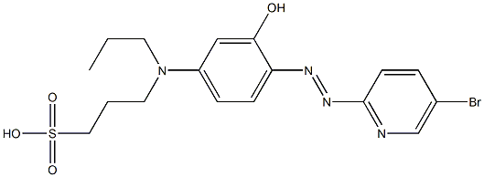 2-(5-ブロモ-2-ピリジルアゾ)-5-[プロピル(3-スルホプロピル)アミノ]フェノール 化学構造式