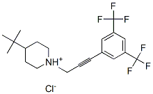 1-[3-[3,5-bis(trifluoromethyl)phenyl]-2-propynyl]-4-(tert-butyl)piperidinium chloride Struktur