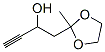 1,3-Dioxolane-2-ethanol,  -alpha--ethynyl-2-methyl- Structure
