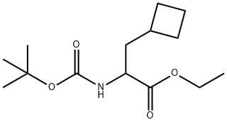 2 - ((叔丁氧基羰基)氨基)-3-环丁基丙酸乙酯,816430-02-1,结构式