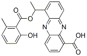 (+)-6-[1-[(2-ヒドロキシ-6-メチルベンゾイル)オキシ]エチル]-1-フェナジンカルボン酸 化学構造式