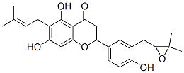 2-[3-[(3,3-Dimethyloxiranyl)methyl]-4-hydroxyphenyl]-2,3-dihydro-5,7-dihydroxy-6-(3-methyl-2-butenyl)-4H-1-benzopyran-4-one Structure