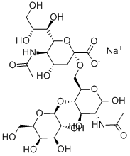 3'-N-ACETYLNEURAMINYL-N-ACETYLLACTOSAMINE SODIUM SALT 化学構造式