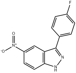 3-(4-FLUOROPHENYL)-5-NITRO-1H-INDAZOLE 化学構造式