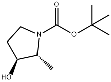 1-Pyrrolidinecarboxylicacid,3-hydroxy-2-methyl-,1,1-dimethylethylester,(2R,3S)-(9CI) Structure
