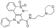 1,4-Dihydro-4-methyl-3-(3-morpholinopropylaminocarbonyl)-1-phenylpyrazolo[4,3-c][1,2]benzothiazine 5,5-dioxide 结构式