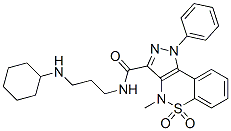 3-[3-(Cyclohexylamino)propylaminocarbonyl]-1,4-dihydro-4-methyl-1-phenylpyrazolo[4,3-c][1,2]benzothiazine-5,5-dioxide Structure