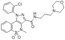 Pyrazolo(4,3-c)(1,2)benzothiazine-3-carboxamide, 1,4-dihydro-1-(o-chlo rophenyl)-4-methyl-N-(3-morpholinopropyl)-, 5,5-dioxide|