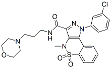 1-(m-クロロフェニル)-3-(3-モルホリノプロピルアミノカルボニル)-4-メチル-1,4-ジヒドロピラゾロ[4,3-c][1,2]ベンゾチアジン5,5-ジオキシド 化学構造式