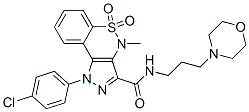 1-(p-クロロフェニル)-1,4-ジヒドロ-4-メチル-3-(3-モルホリノプロピルアミノカルボニル)ピラゾロ[4,3-c][1,2]ベンゾチアジン5,5-ジオキシド 化学構造式