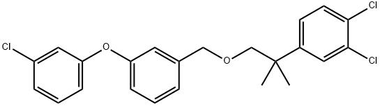 Benzene, 1-(3-chlorophenoxy)-3-((2-(3,4-dichlorophenyl)-2-methylpropox y)methyl)- 结构式