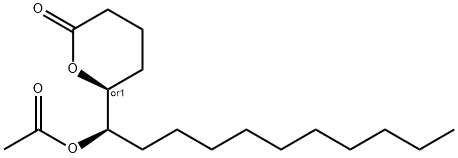 (6S)-6-[(1R)-1-(乙酰氧基)癸基]四氢-2H-吡喃-2-酮, 81792-36-1, 结构式