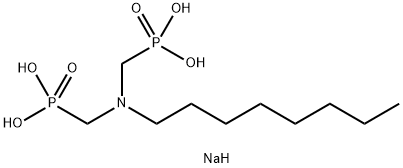 [(オクチルイミノ)ビスメチレン]ビス(ホスホン酸ジナトリウム) 化学構造式
