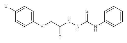 1-[2-(4-CHLOROPHENYLTHIO)ACETYL]-4-PHENYLTHIOSEMICARBAZIDE, 81863-61-8, 结构式