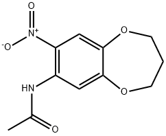 7-乙酰氨基-8-硝基-3,4-二氢-2H-1,5-苯并二氧杂环庚 结构式