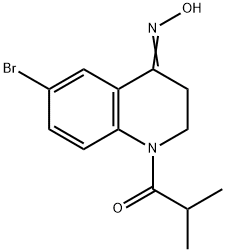 1-[(4E)-6-bromo-4-hydroxyimino-2,3-dihydroquinolin-1-yl]-2-methyl-prop an-1-one 结构式