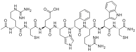 AC-D-ARG-CYS-GLU-HIS-D-PHE-ARG-TRP-CYS-NH2 Structure