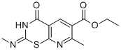 2H-Pyrido(3,2-e)(1,3)thiazine-6-carboxylic acid, 3,4-dihydro-2-(methyl imino)-7-methyl-4-oxo-, ethyl ester Struktur